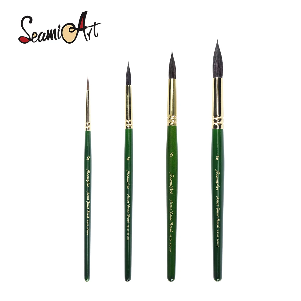 SeamiArt 1pc Sable Squirrel Hair Paint Brushes pennello ad acquerello per forniture di pittura artistica professionale per gli amanti dei capelli