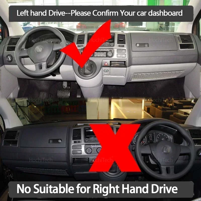Car Dashboard Cover Avoid Light Pad Instrument Panel Mat Case Carpets for Volkswagen VW Transporter T5 Caravell 2004-2015