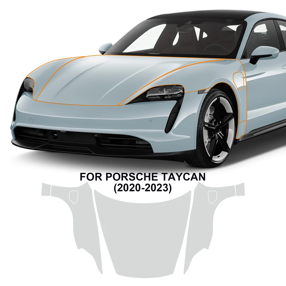 Car Body Exterior Original Pre Cut PPF Paint Protection Tpu Transparent Film for Porsche TAYCAN 2020-2023 Anti-Scratch Sticker