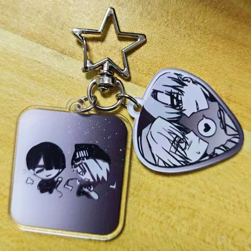 Black White Style Korean Alien Stage Anime Acrylic Keychain Accessories till ivan Cute Character Backpack Decoration Pendant