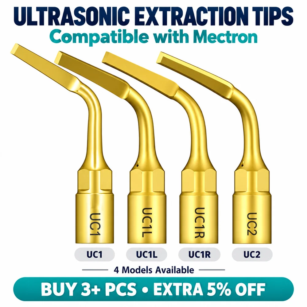 UC1 UC2 UC3 For Mectron Dental Ultrasonic Extraction Scaler Handpiece Tip Scaling Tips Cutting off Ankylosis Root Fraction