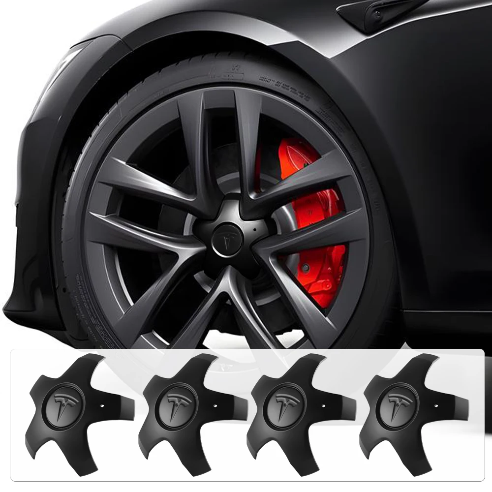 

4PCS Car Wheel Center Cover Hub Cap Decoration for Tesla Model X 20inch #1420238-00-A Auto Hubcap Modification Accessories