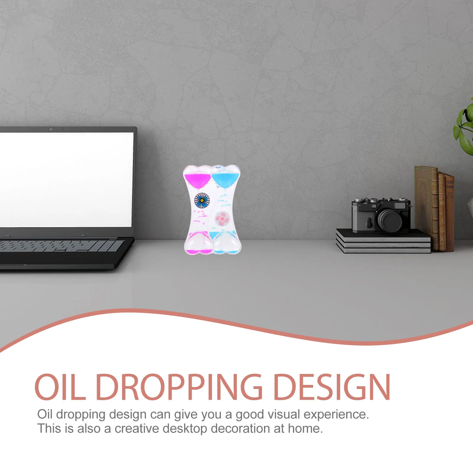 

Oil Hourglass Timer Decorative Liquid nament Sensory Motion Bubbler Toy Kids Home Desktop Creativity Focus Relaxation