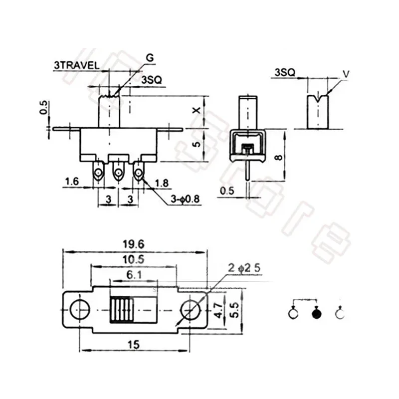 1000PCS SS12F15 VG3 VG4 VG5 VG6 VG7 Vertikale/Horizontale Hebel Kippschalter 3 Pin 2 Position SPDT ON-ON 3A 250V – Detail 5