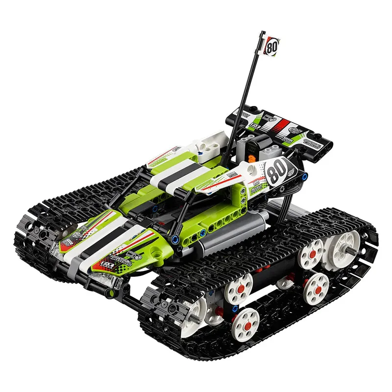 370 Piece Bricks RC Tracked Racing Car Set Technical Model Building Block Remote Controll Toy For Boy Gifts