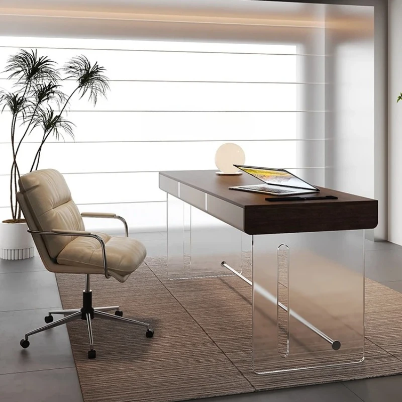 Minimalist Desk Light Luxury Modern Study Computer Desk Solid Wood High-Grade Acrylic Desk