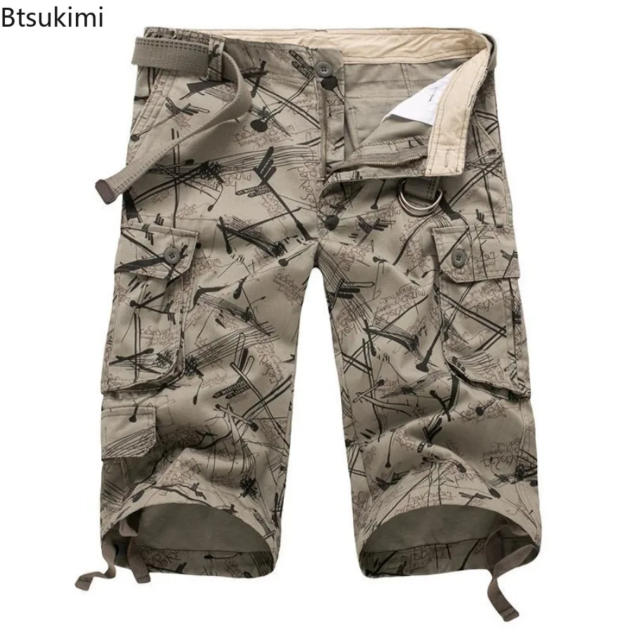 2024Men\'s Summer Casual Cargo Shorts Camouflage Multi-Pocket Loose Shorts Men Streetwear High Quality Beach Sport Shorts for Men