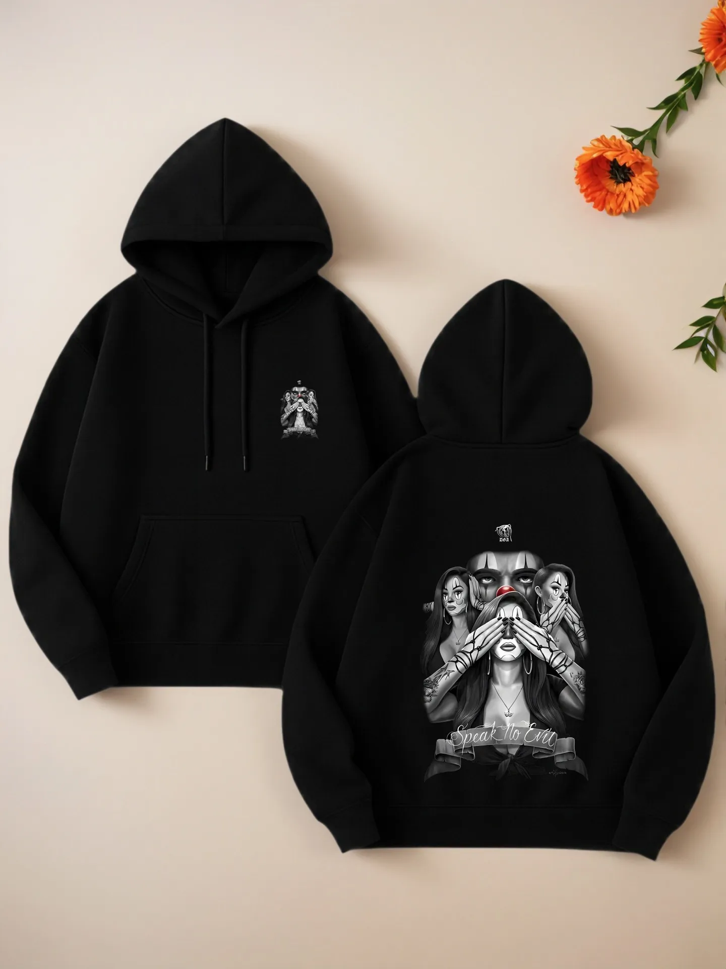 

Graphic Hoodie Women, Vintage Graphic Print, Streetwear Style, Soft Fabric, Casual Everyday Wear, For Young Men
