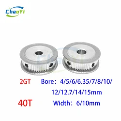 2GT 40 Teeth Timing Pulley Bore 4/5/6/6.35/7/8/10/12/12.7/14/15mm For Belt Width 6/10mm GT2 40Teeth Synchronous Wheel 40T Gear