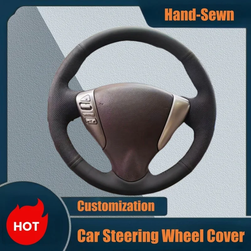 Car Steering Wheel Cover For NISSAN VERSA 2013 2014 2015 Car Accessory Customized Original Steering Wheel Braid