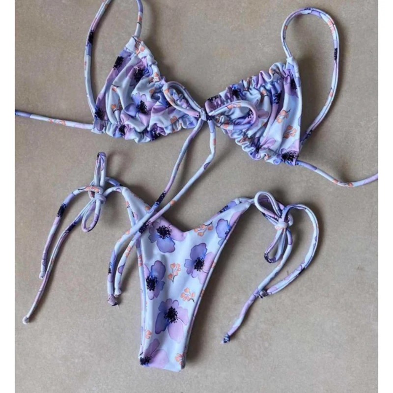 ソリッド水着 レディース ビーチウェア プリーツ包帯ビキニセット セクシービキニセット 2025 夏 ツーピース Tバック水着 ビキニ