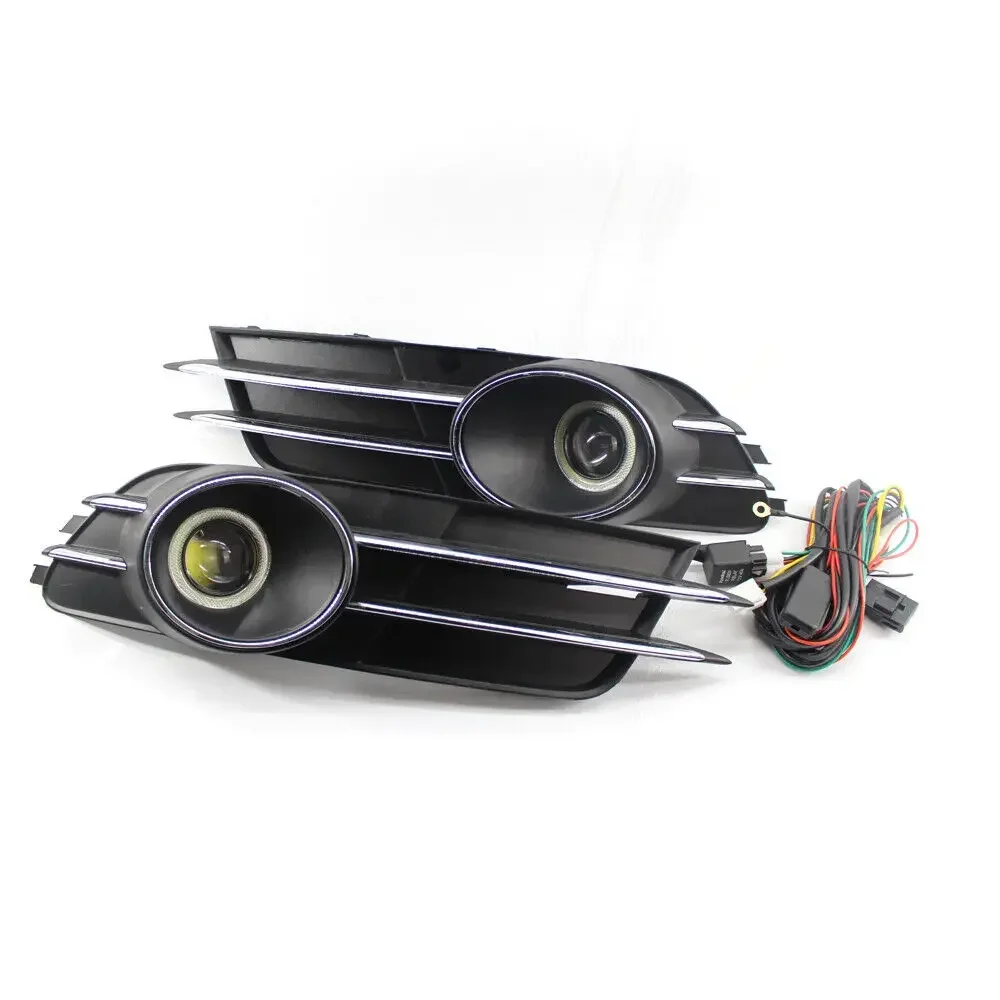 1 Pair Left&Right Car Front Lower Bumper Fog Light Grilles Cover Fog Lamp Set Racing Grilles For Audi A6 C7 2012-2015 Modified