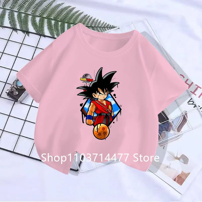 子供用ドラゴンボールパーカー,スポーツTシャツ,悟空服,半袖,夏,男の子,女の子,子供,2022