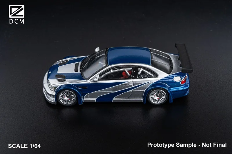 [พรีเซล] รถโมเดลไดแคสต์ D.C.M 1:64 M3 GTR E46 ลาย Need for Speed สีเงิน-น้ำเงิน