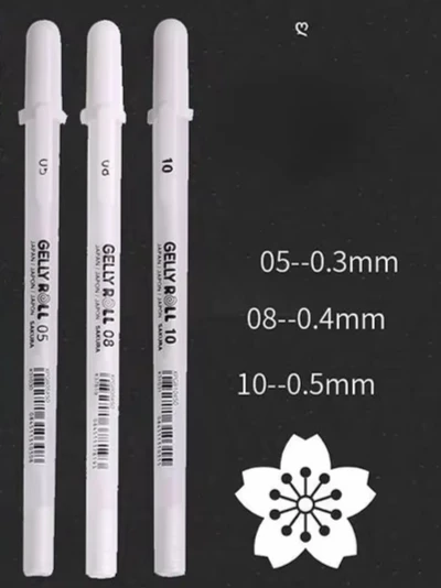 Pen+Refill Set Gel Pen Highlight Refill White Color Shinning Refill Painting Markers Drawing Pen School Supplies Multifunction