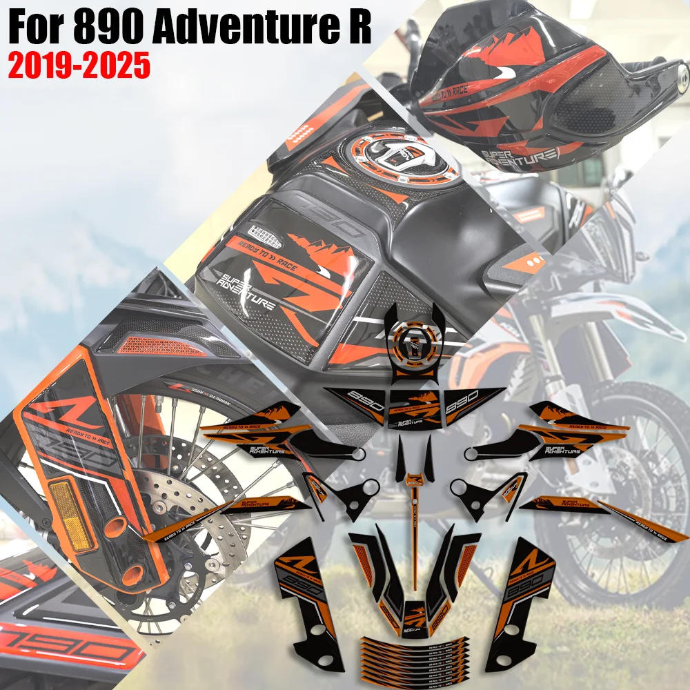 

For 890 Adventure R ADV Motorcycle Fuel Tank Pad Sticker Moto Epoxy resin Decals 2019 - 2025