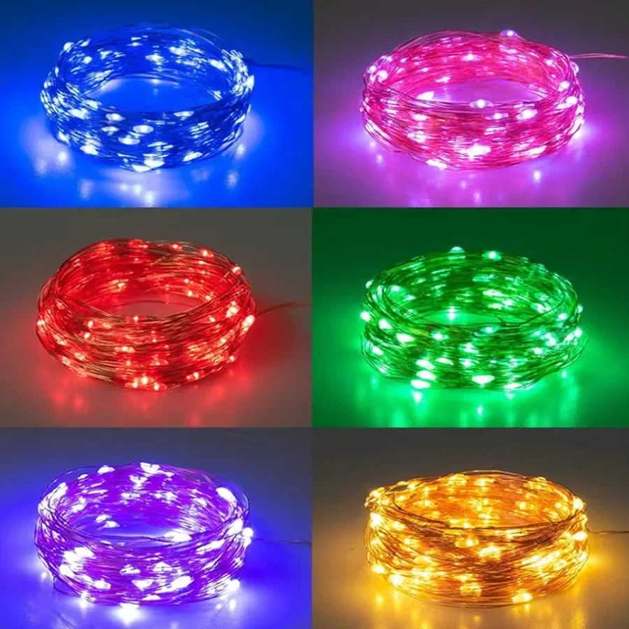 20~1M 5V USB Waterproof LED Lights String Copper Wire Fairy Garland Light Lamp Christmas Wedding Party Holiday Lighting Wreath