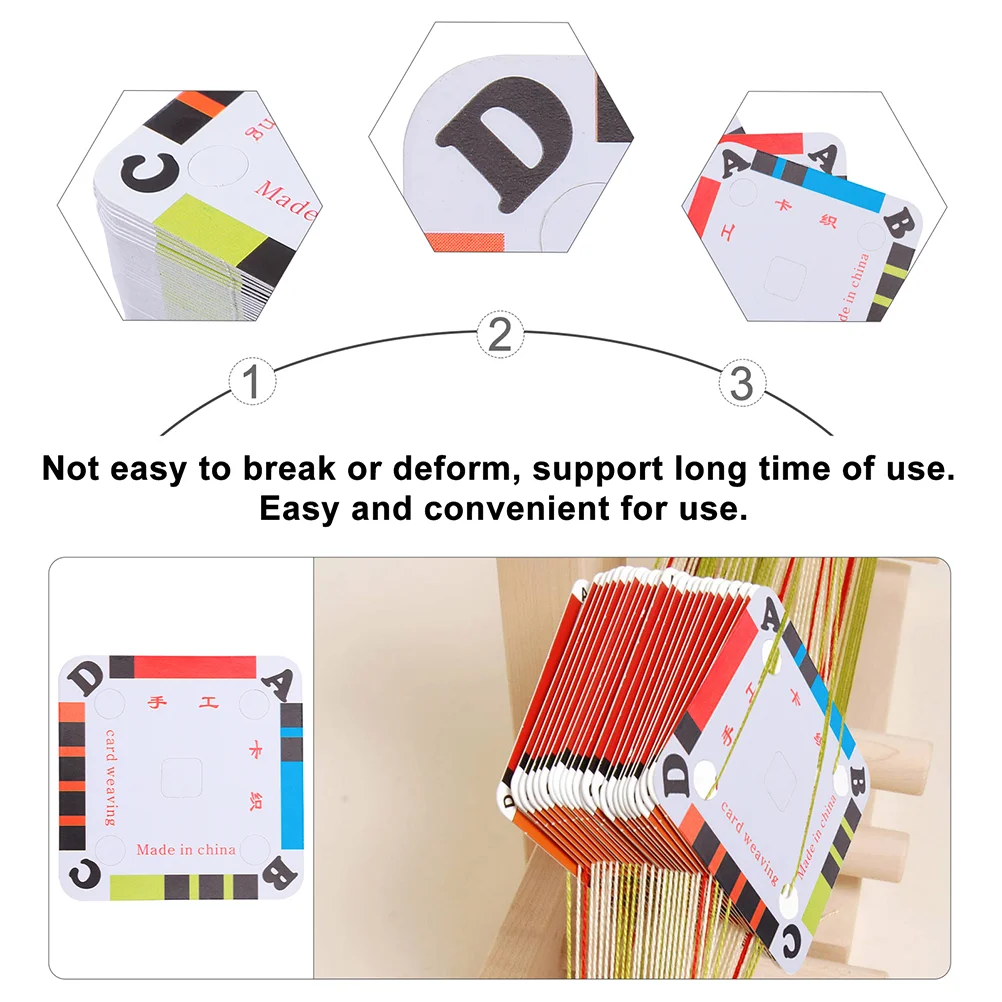 50Pcs DIY Craft Weaving Paper Loom Cards Professional Weaving Cards Tablet Tablet Weaving Cards Cardboard Weaving Supplies