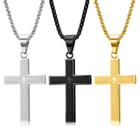 Stainless Steel The Lords Prayer Cross Pendant Necklace For Men Women Christian Prayers Jewelry Accessories
