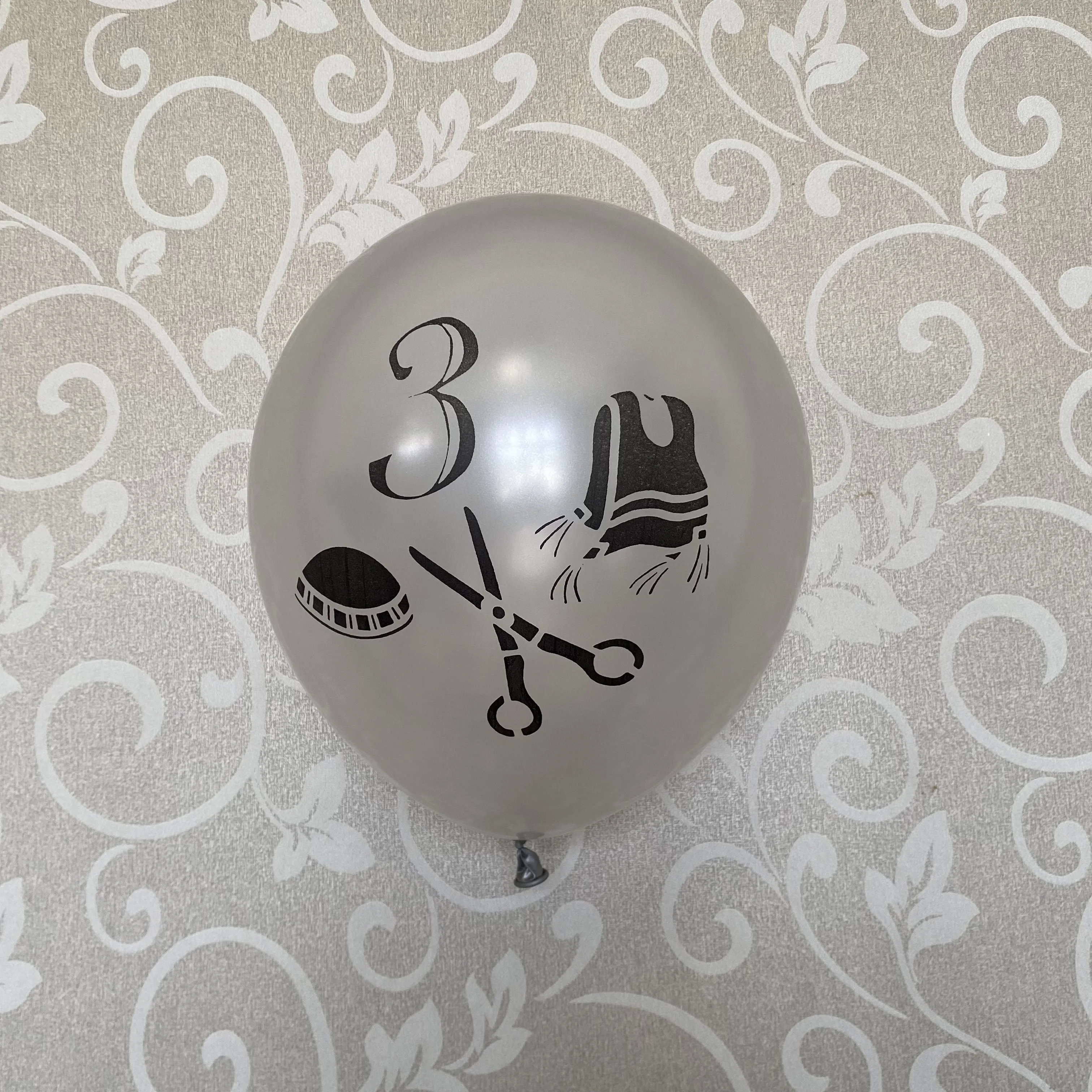 My Upsherin Decorations Silver Yarmulka Tzitzis Scissor Balloons Judaism Boy Age 3 Years Birth First Haircut Halaka Party Decor