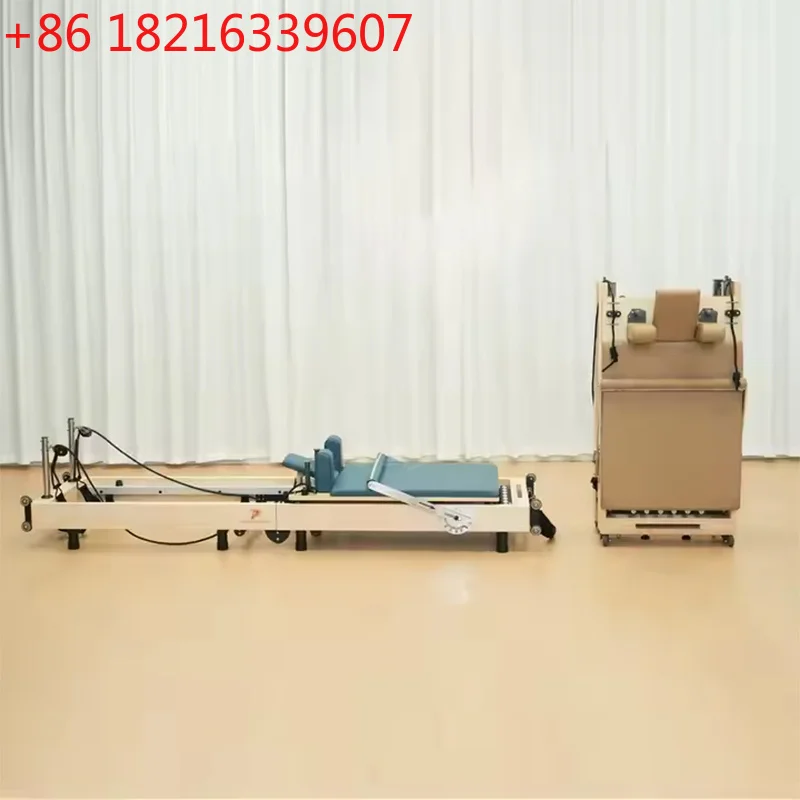 YAO Multi-Functional Household Portable Stable Maple Folding Yoga Machine, Pilates Folding Fitness Equipment Core Training Machi