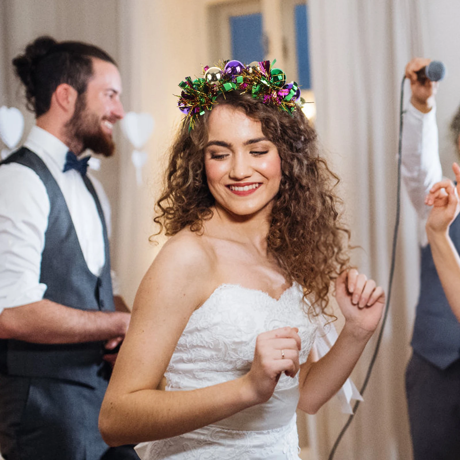 

Holiday Headband Hair Clasp Party Decorative Hoop Green Yellow Purple PU Accessories Festive Gifts Adults Smooth