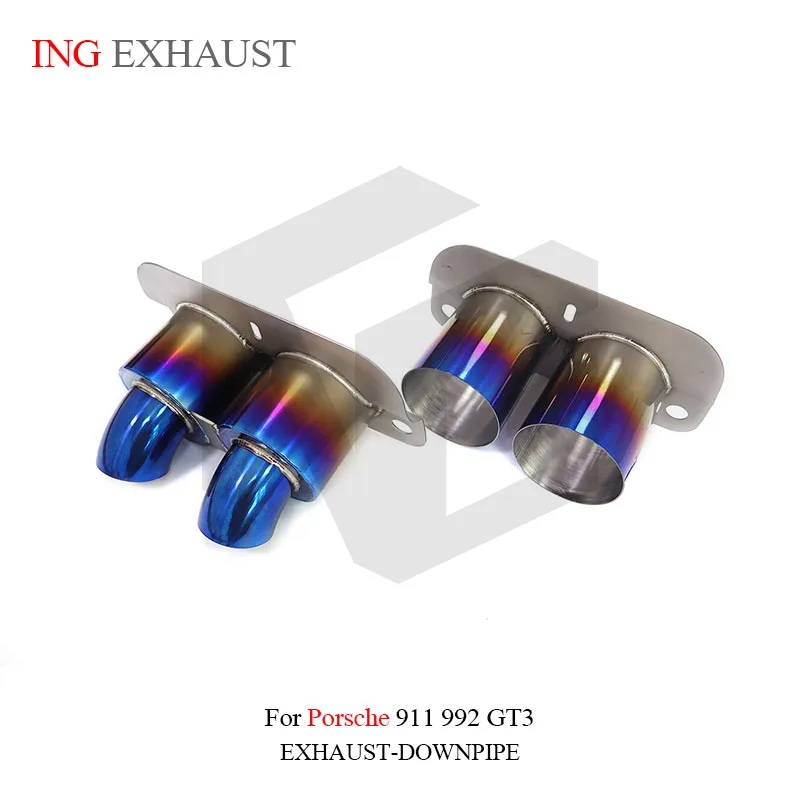 

ING tips for Porsche 911 992 GT3 Titanium alloy tail throat silencing with Straight edge tips Performance Exhaust System