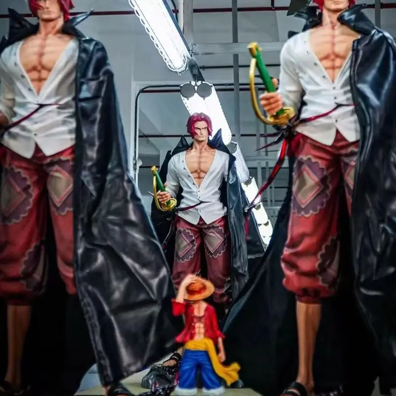 大型ワンピースアニメ赤髪のシャンクスフィギュアコレクタブルテーブルデコレーションアクショントイモデルプレイ可能ギフト日本からのファンギフト