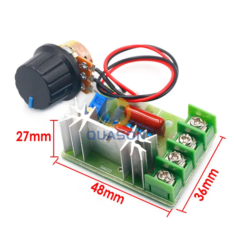 Regulador de voltaje SCR de alta potencia, atenuadores de atenuación, módulo regulador de velocidad del Motor, potenciómetro, AC 220V, 2000W