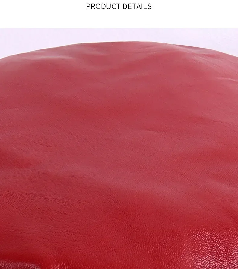 Baskenmütze Damen Frühling und Herbst neue bestickte Buchstaben Pu Leder flache Zylinder japanische und koreanische Street Fashion Spitze Hut – Detail 13