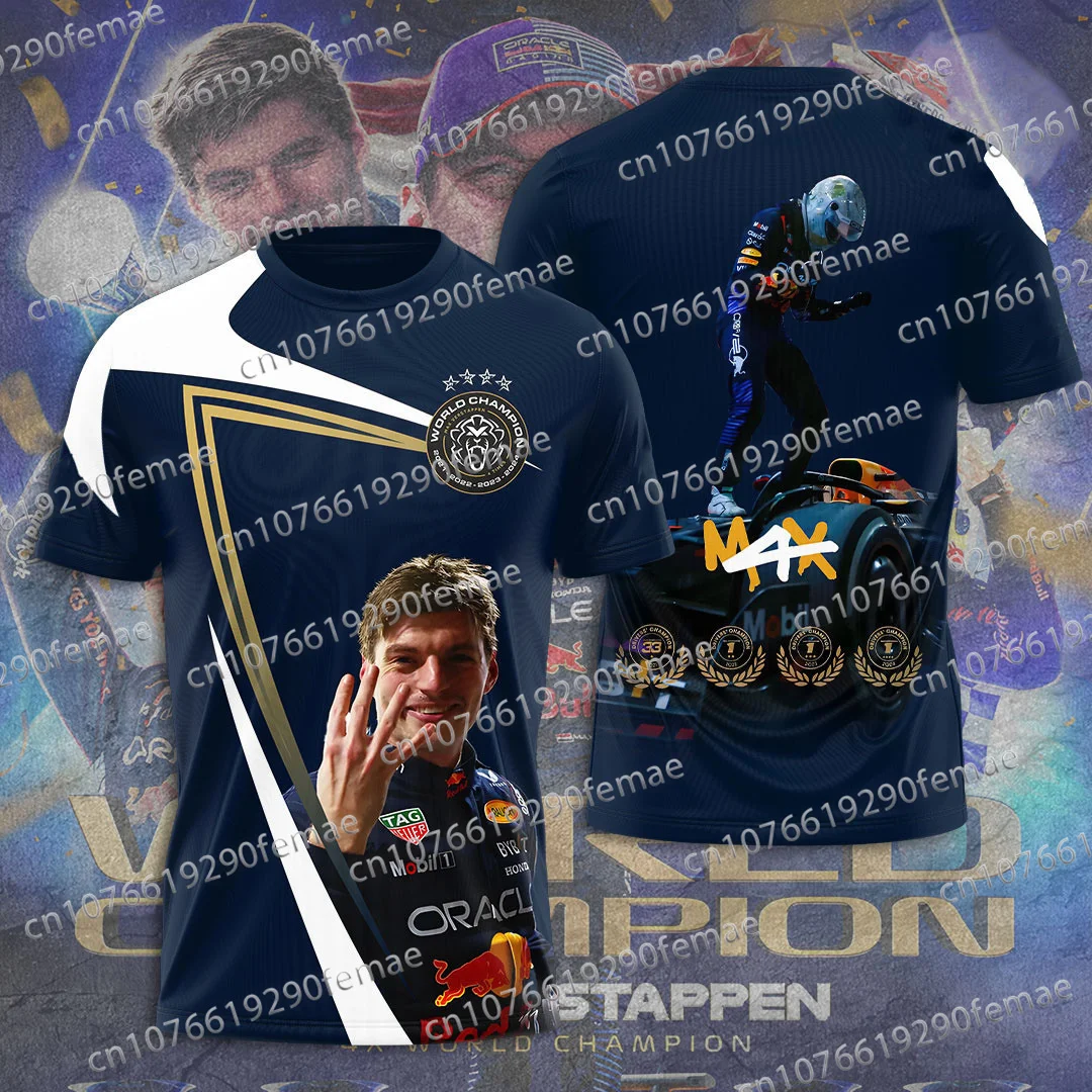 HOT SALE F1 Racing Driver Verstappen 3D Printed Pattern Men's Racing Fan Commemorative T-shirt Short Sleeved