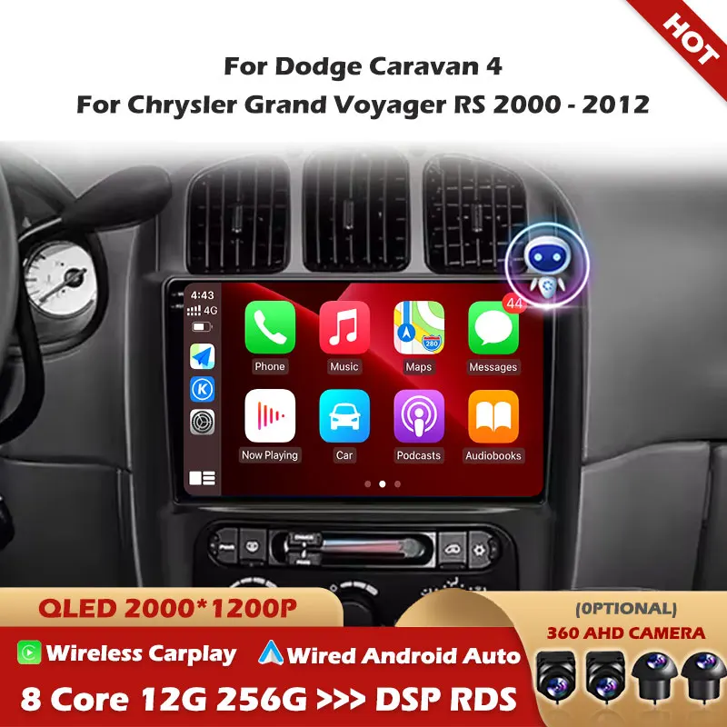 

For Dodge Caravan 4 For Chrysler Grand Voyager RS 2000 - 2012 Android Auto Wireless Carplay Car Radio Multimedia Video Tools