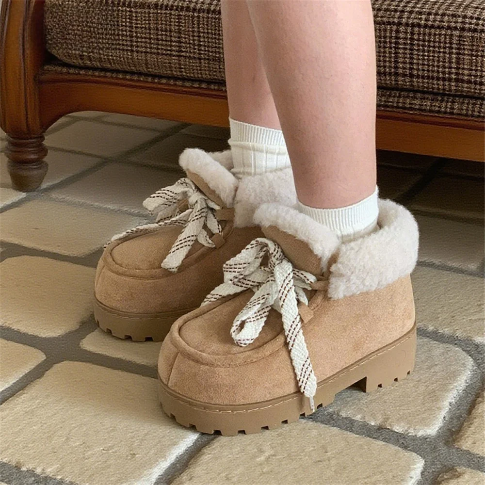 

Модные зимние ботинки до середины икры с галстуком-бабочкой, нескользящие хлопковые ботинки Thi Bot для женщин, теплые и слиповые зимние ботинки