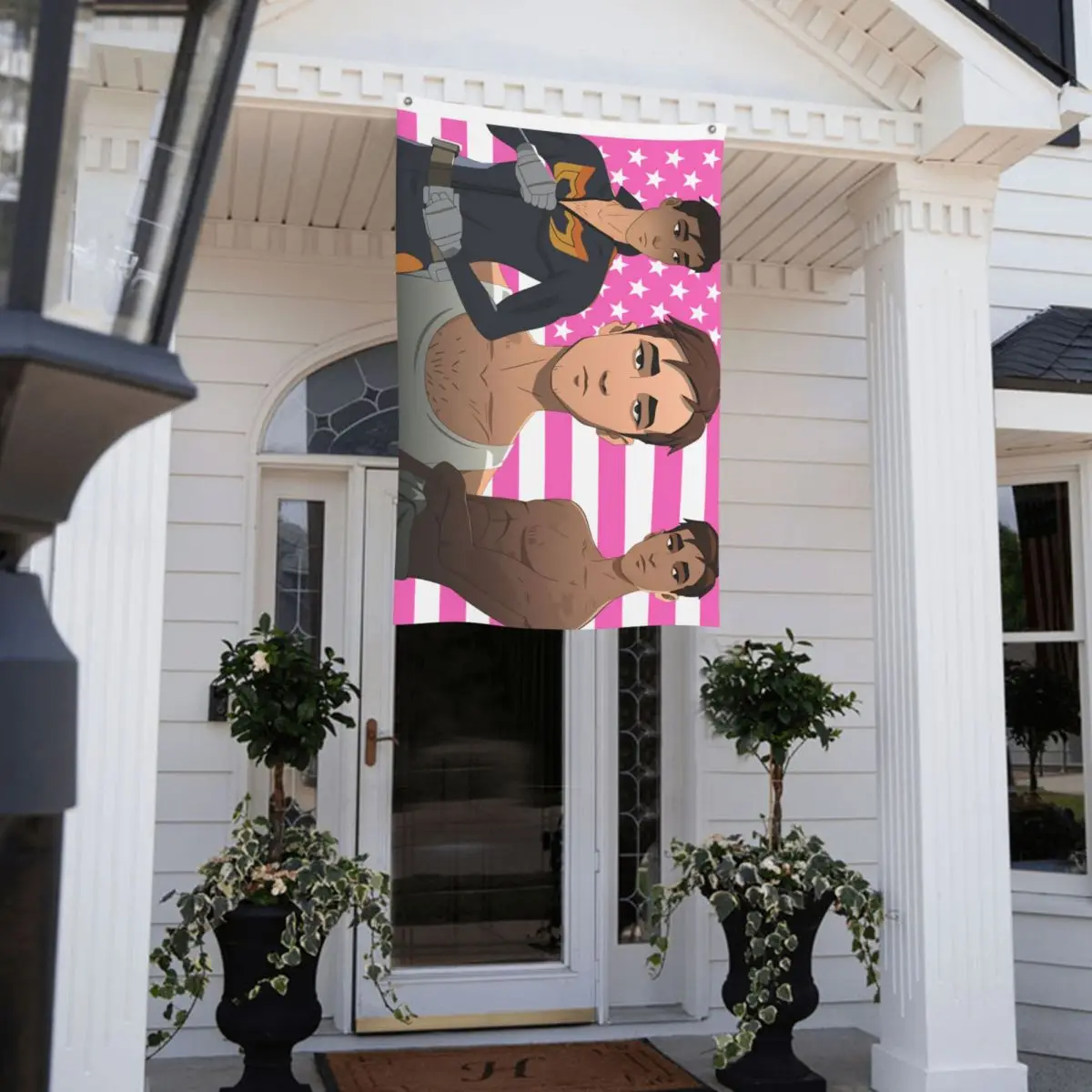 روبرت روبرتسون أعلام مزدوجة الوجهين في الهواء الطلق راية إرسال لعبة الوردي 2 الحلقات غرفة المنزل النوم جدار ديكور 90x150 سنتيمتر