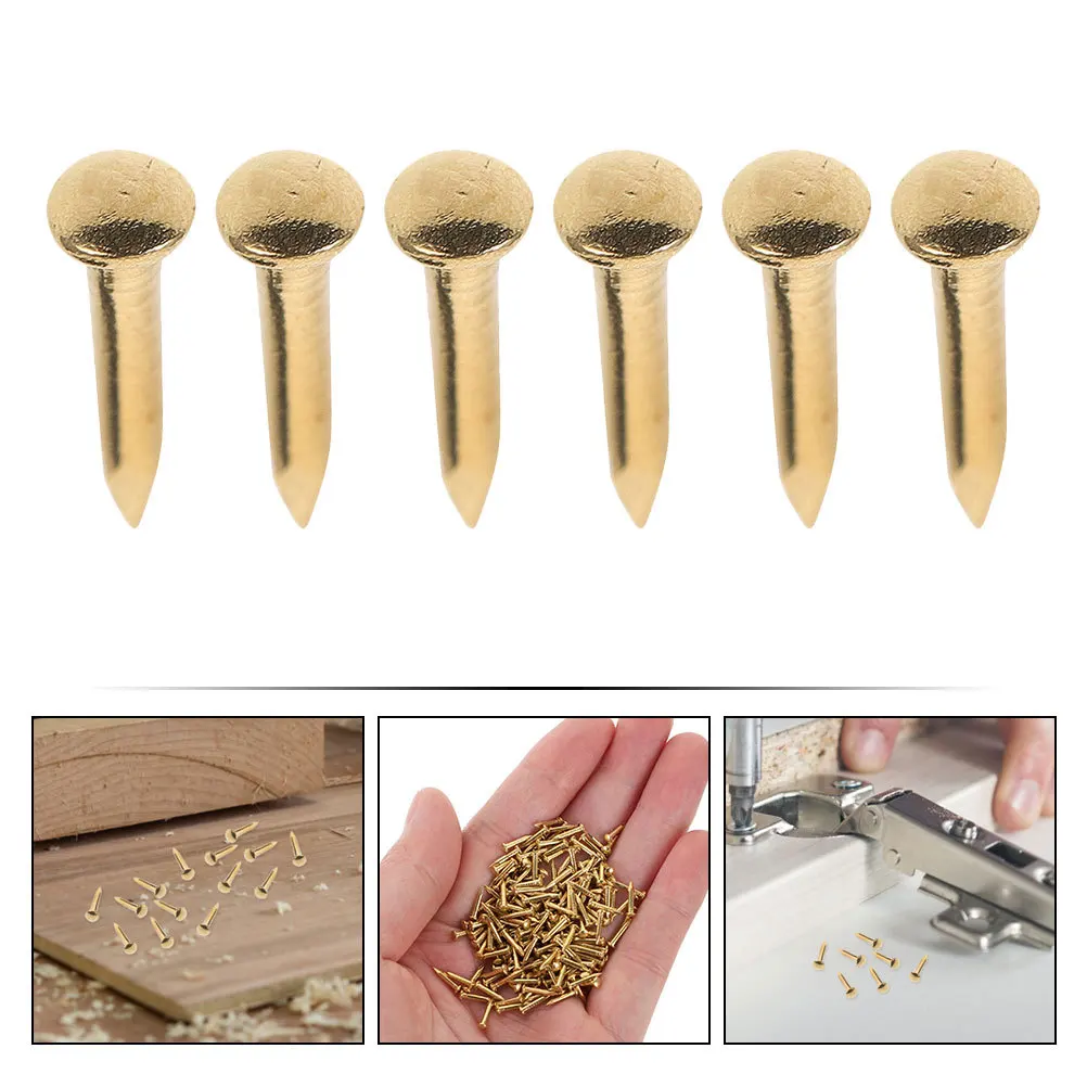 

100pcs Round Head Copper Nails Small Nails For Hanging Pictures Furniture Fixing Hardwares Accessories Diy Home Decoration