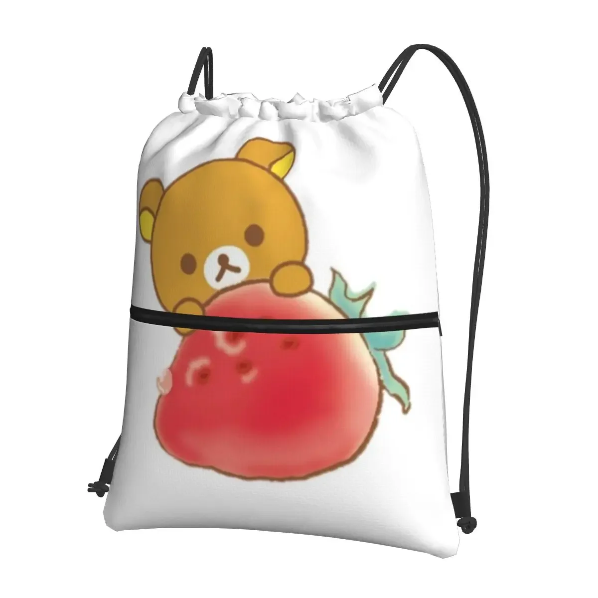 

Rilakkuma Sakura Portable Backpacks Drawstring Bag Multi-function Drawstring Bundle Pocket Storage Bags For School Students