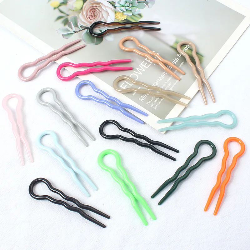 New Design Retro Hair Bun U-Shaped Hair Sticks Clip Barrettes Hairpins Woman Girls Ponytail Meatball Head Sweet Hair Accessories