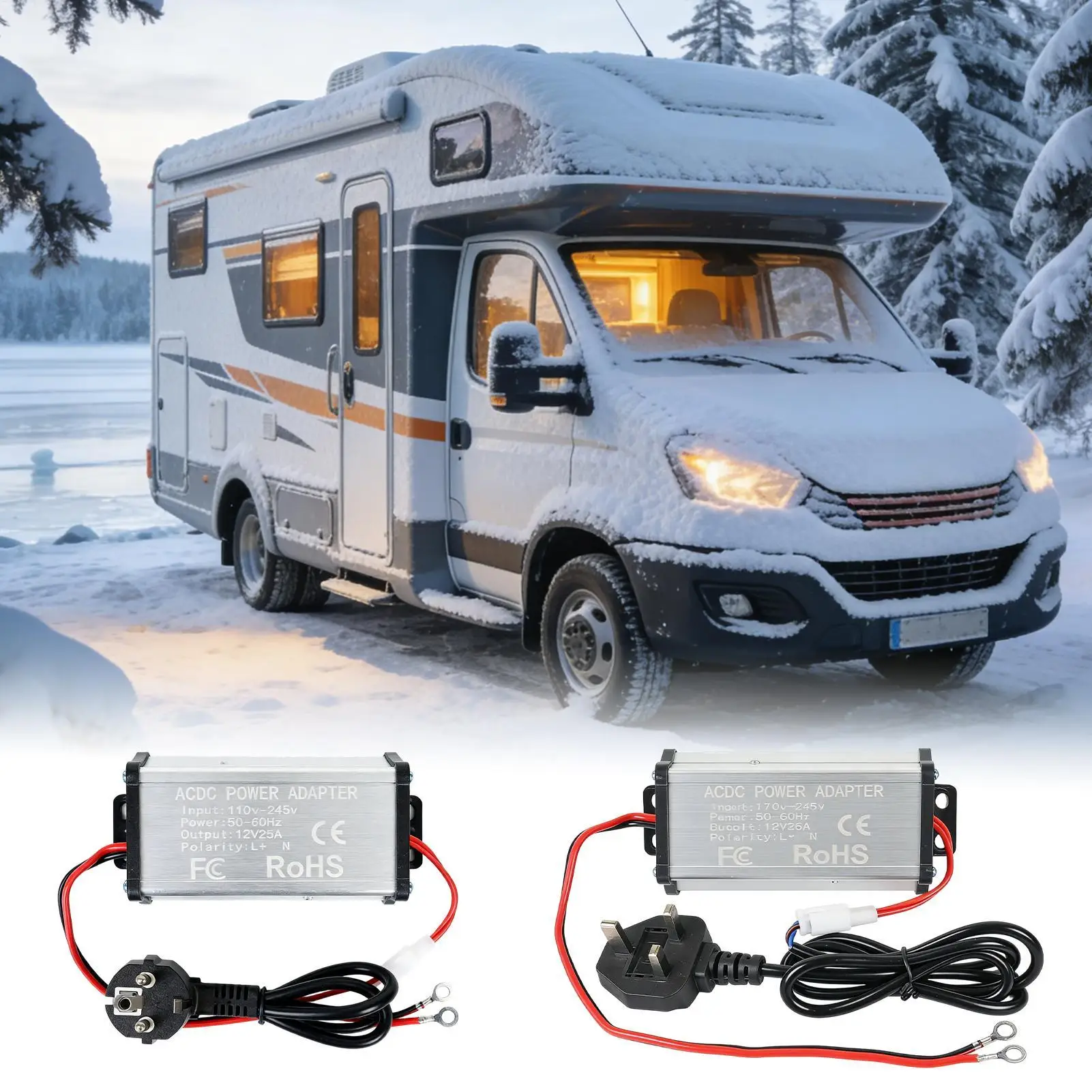 

Air Heater Power Converter 110V To 12V Portable Transformer AC To DC Parking Heater Power Converter 25A With Safety Protection