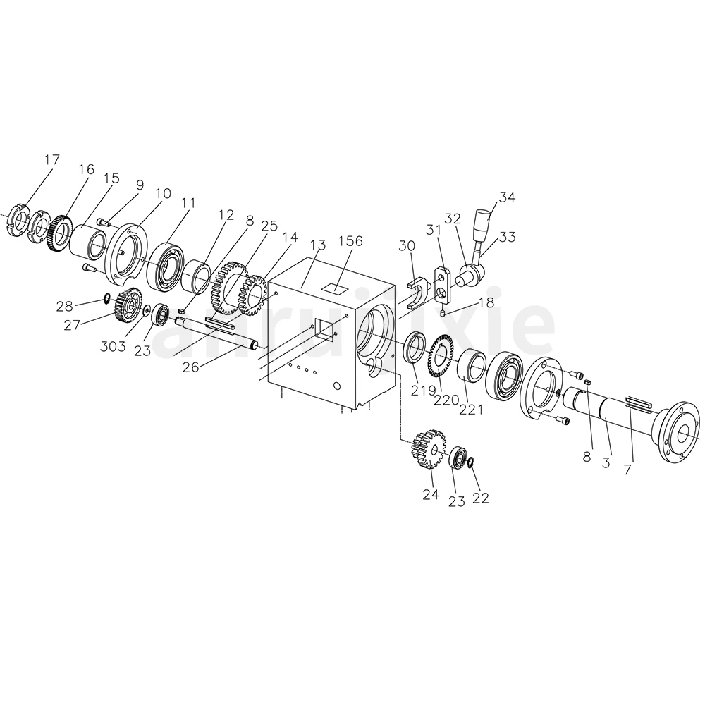 Head Casting Spindle Variable Speed Gearbox Assembly SIEG C3&JET BD-7 and 7 