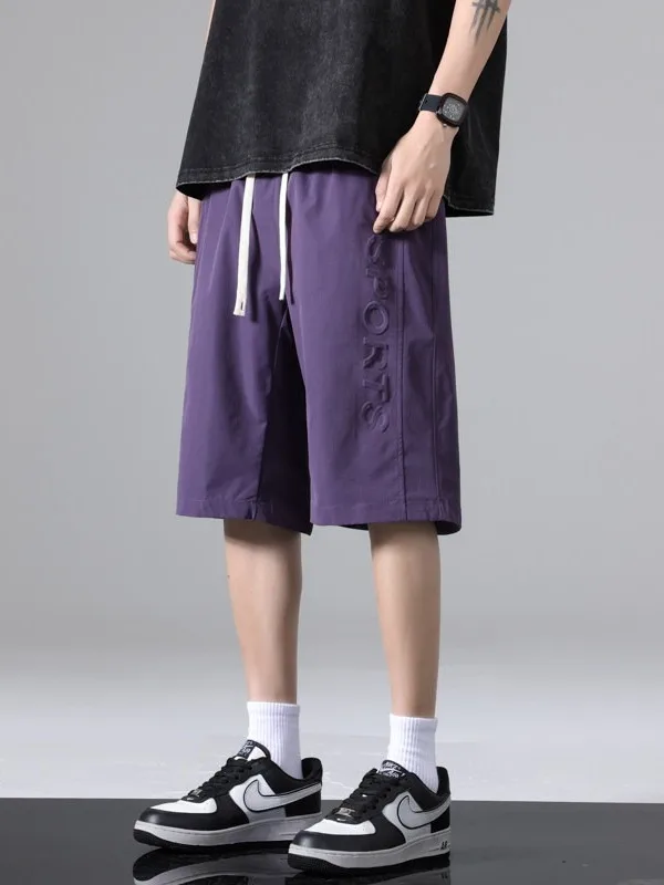 

American Style plus Size Men's Shorts Summer New Letter Steel Stamp Casual Pants Extra Large Five-Quarter Pants
