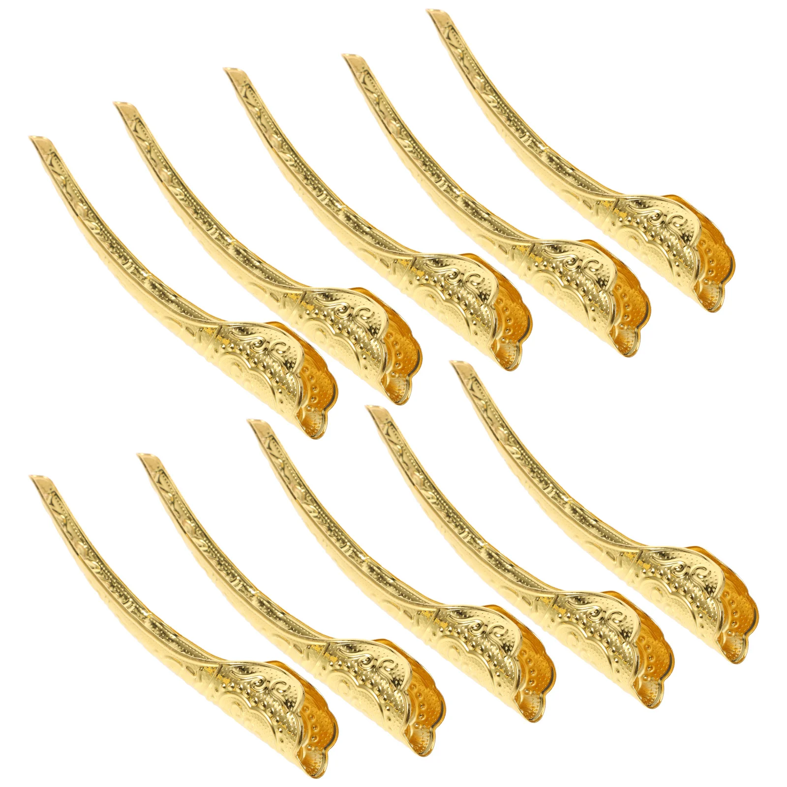 

10Pcs Fake Finger Covers Exquisite Hollow Pattern Metal Nail Tips for Cosplay Performance Festival Halloween Party Role Play