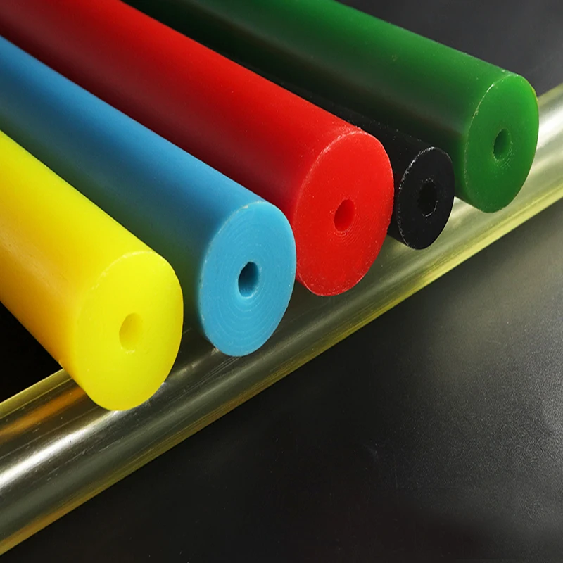 Colored Polyurethane Tube Shore 80A PU Hollow Rod 20-60mm Beef Tendon Elastic Rubber Rod Length 500mm