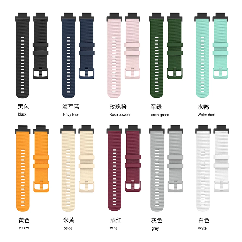 حزام ساعة سريع الإصدار لساعة Garmin 235 سوار صغير بنمط مربعات خفيف الوزن من السيليكون قابل للتعديل حزام ساعة ذكية