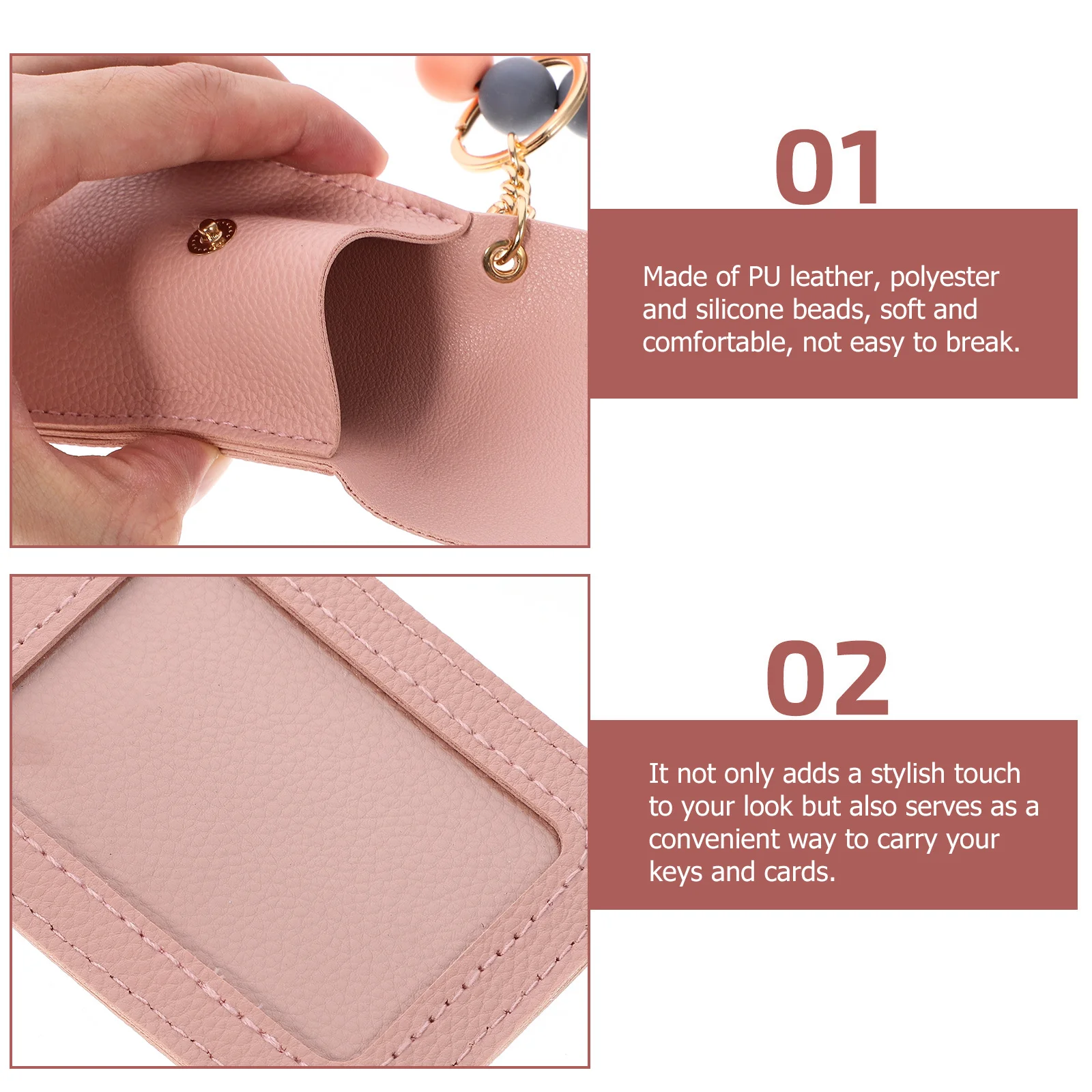 

Pu Keychain Wristlet Wallet Tassel Lipstick Holder Card Organizer Bracelet For Women Multi-Functional Handheld Pouch