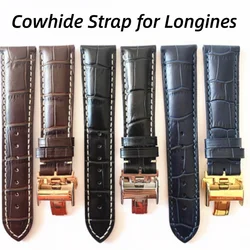 Cow genuine leather watchband for Longines Blue Brown Black Cowhide strap 13 14 15 18 19 20 21 22mm Men Women Bracelet with logo