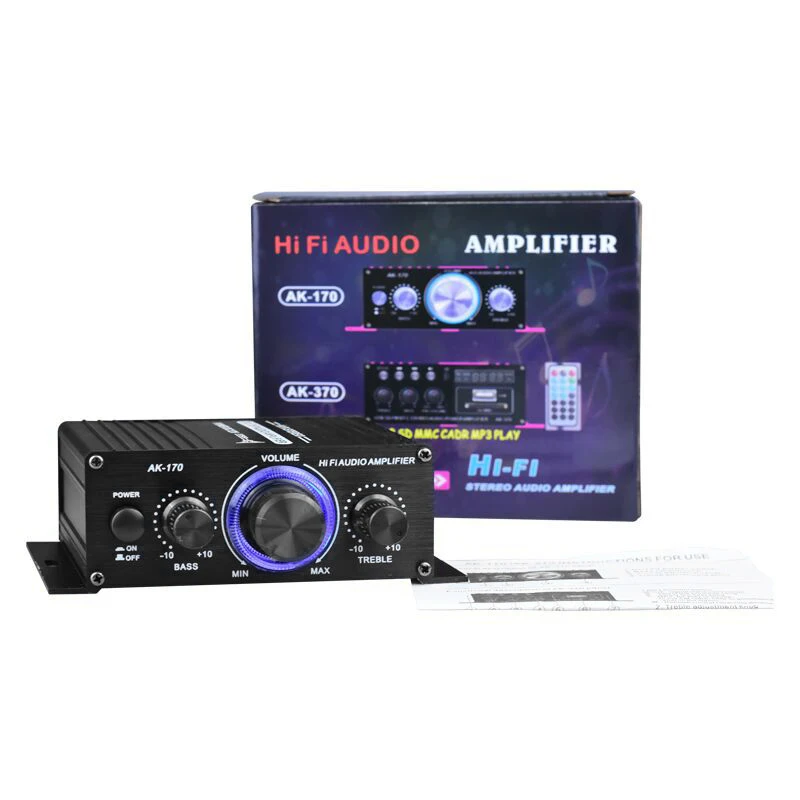 Car Audio Amplificador HIFI Audio Power Amplifier Stereo Amplifiers FM Radio Stereo Amplifiers 12V 2CH