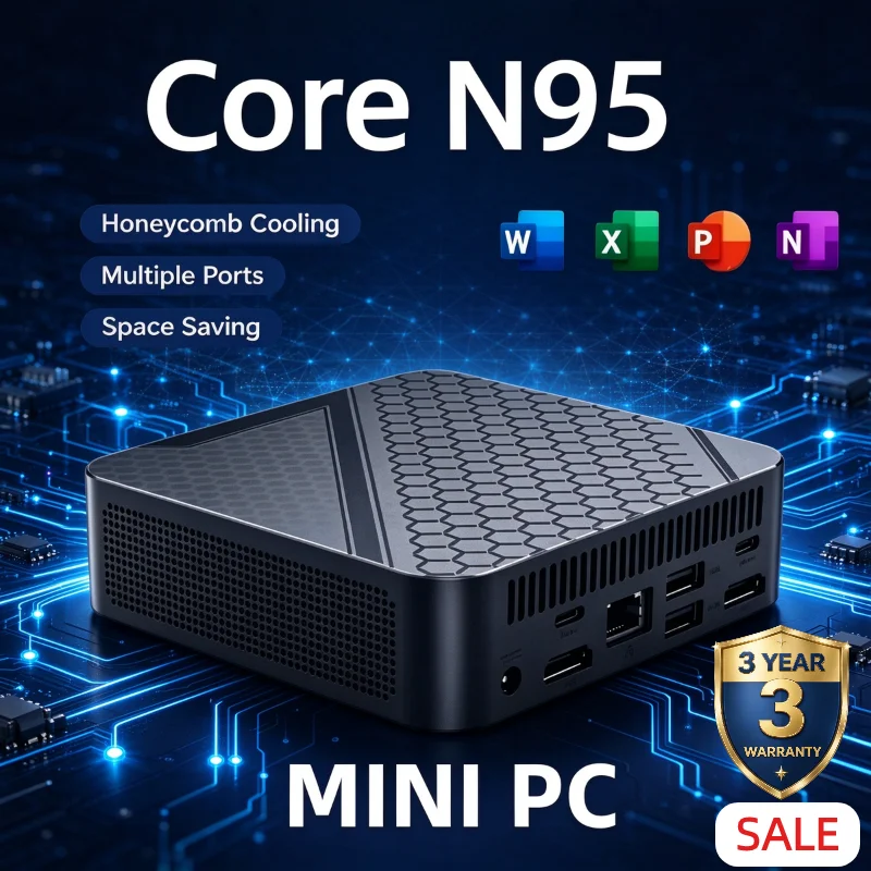 High Performance Portable Mini PC Core N95 16GB RAM 1TB/2TB SSD WiFi6 BT5.2 4K HD Small Desktop For Gaming Office Study