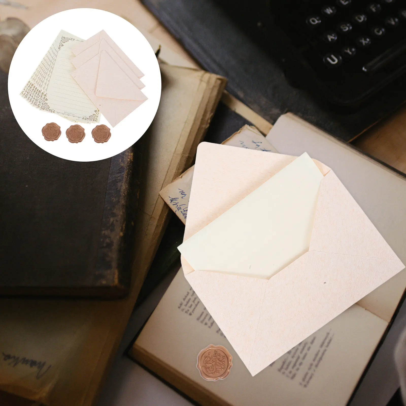 

1Set Letter Paper and Envelopes Decorative Writing Paper Retro Style Invitation Card Envelopes Party Wedding Stationery