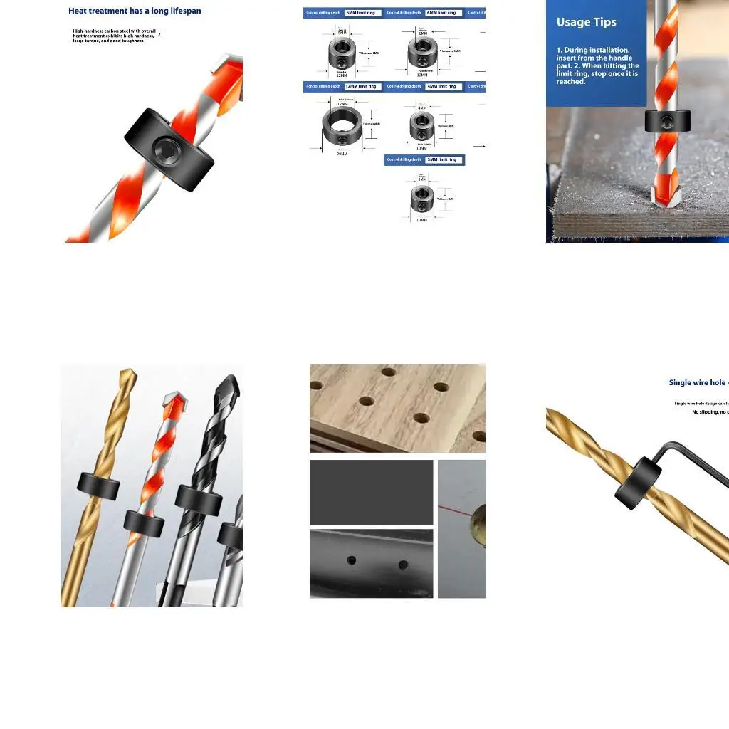 

Y1UD Drill Depth Control Rings Depth Stop Rings for Precisions Drilling in Plastic