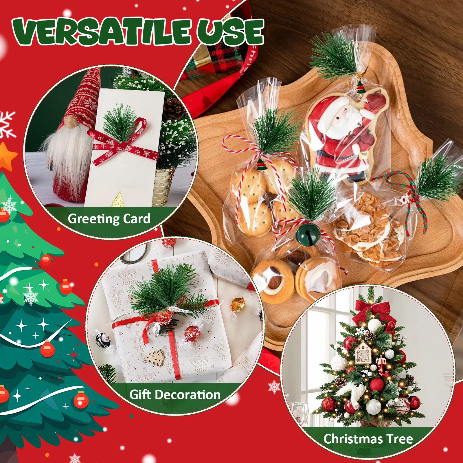 30 قطعة 1 مجموعة إبر الصنوبر الاصطناعية الواقعية الخضراء لعيد الميلاد حفل زفاف زينة Diy بها بنفسك لوازم نباتات مقلدة